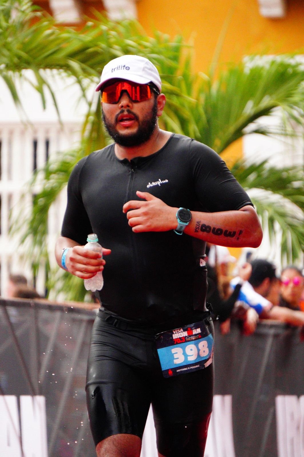 Juan Manuel Pedraza corriendo en el IRONMAN 70.3 Cartagena
